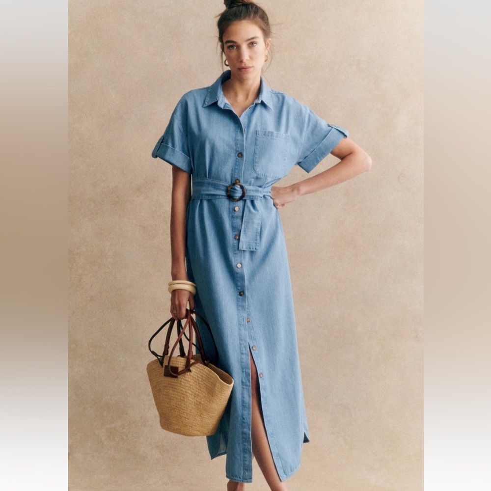 Sézane Light Blue Dora Dress